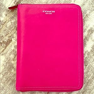 Coach pink leather agenda cover